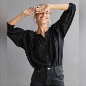 Jenni Kayne Black Textured Blouse